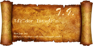 Tódor István névjegykártya